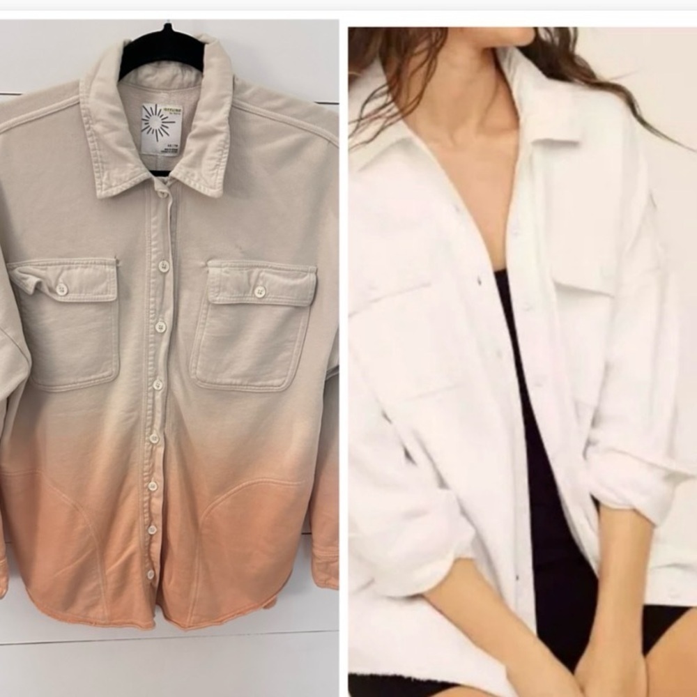 AERIE XS Throwback ombre oversized shaket casual bohemian shabby chic